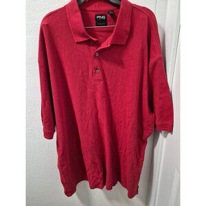 Ping Collection Red Polo Shirt 2X Pima Cotton Short Sleeve Classic Fit Peru